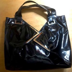 Kooba large black patent leather bag/tote.